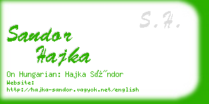 sandor hajka business card